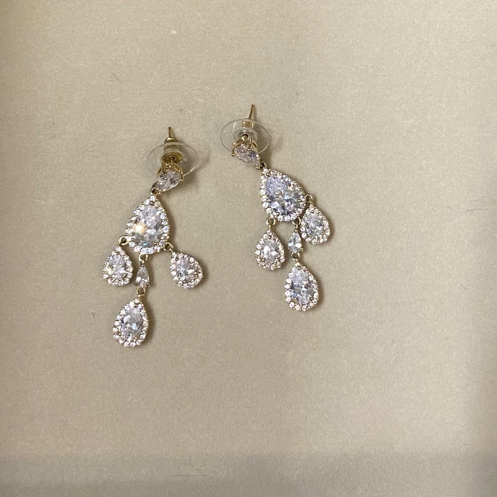 Teardrop Chandelier Bridal Earrings